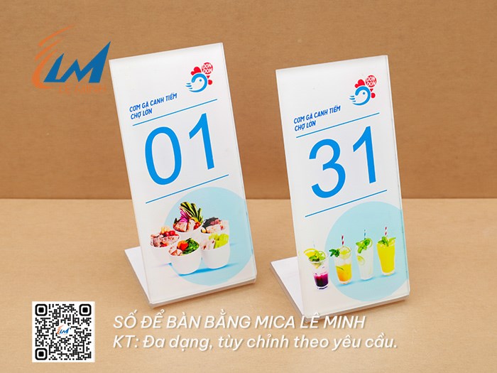 BẢNG SỐ ĐỂ BÀN MICA
