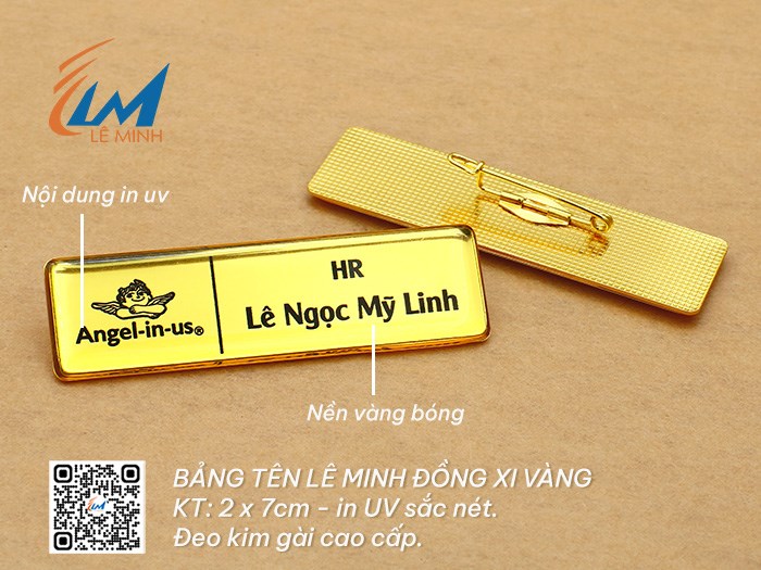 LÀM BẢNG TÊN ĐEO ÁO BẰNG ĐỒNG XI IN UV