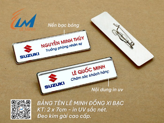LÀM BẢNG TÊN ĐEO ÁO BẰNG ĐỒNG XI IN UV