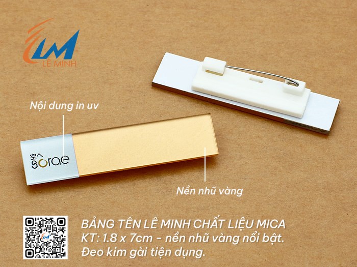 LÀM BẢNG TÊN ĐEO ÁO BẰNG MICA