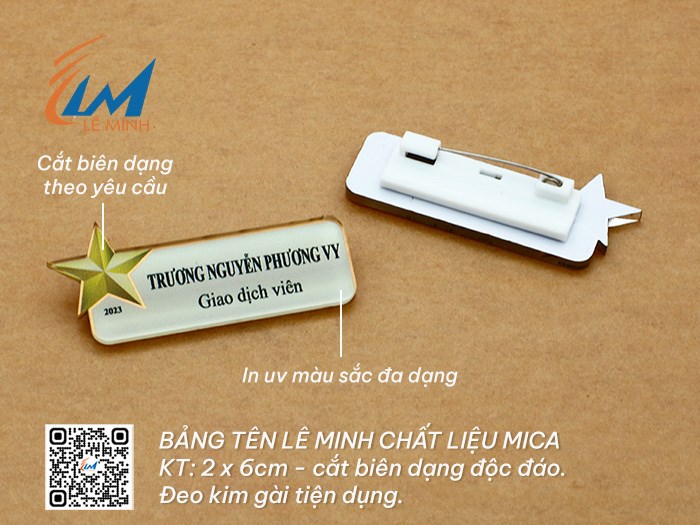 LÀM BẢNG TÊN ĐEO ÁO BẰNG MICA