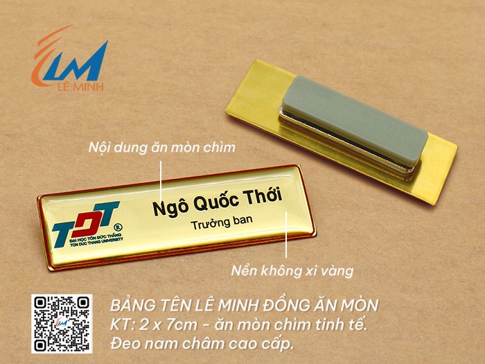 LÀM BẢNG TÊN ĐEO ÁO BẰNG ĐỒNG ĂN MÒN