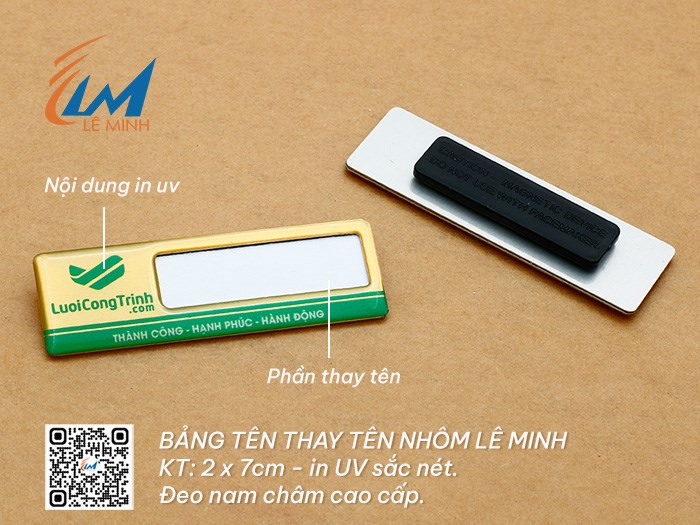 Bảng tên thay tên bằng nhôm tuỳ chỉnh theo yêu cầu