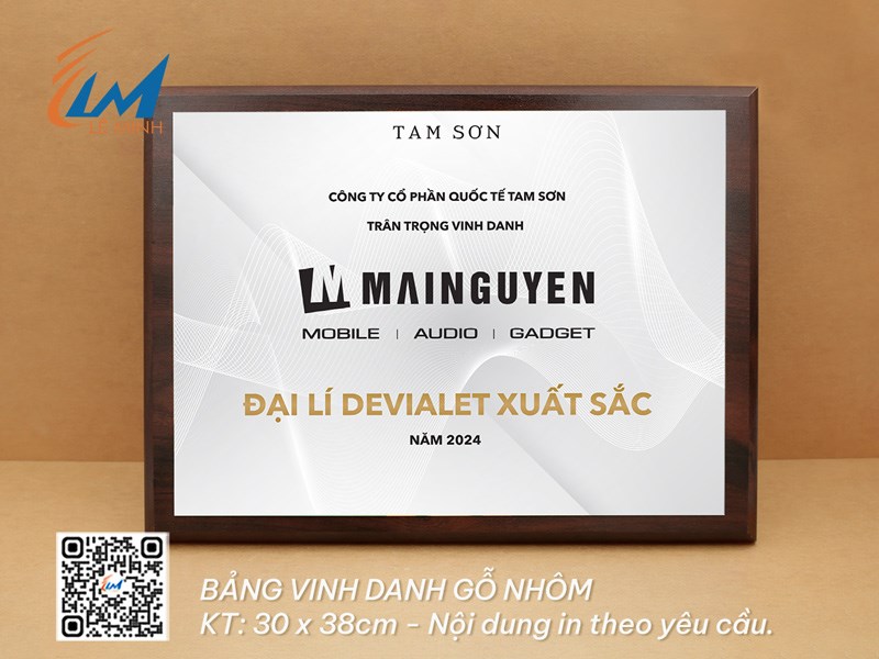 Sản xuất bảng vinh danh gỗ nhôm