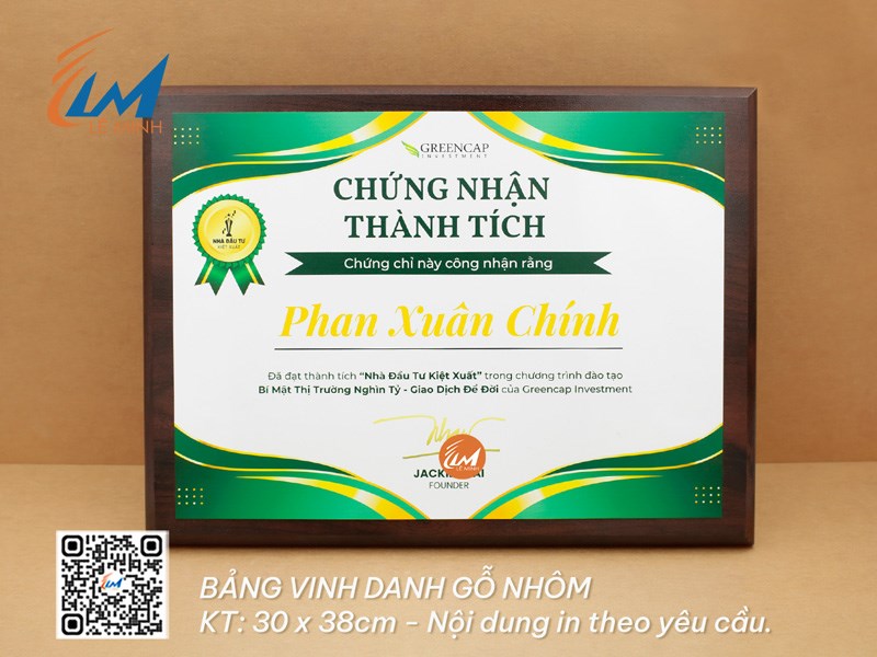 Sản xuất bảng vinh danh gỗ nhôm
