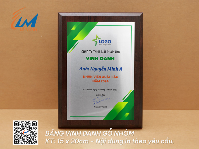 Sản xuất bảng vinh danh gỗ nhôm