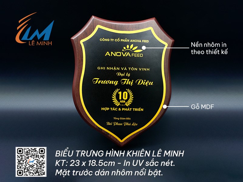 BIỂU TRƯNG GỖ HÌNH KHIÊN
