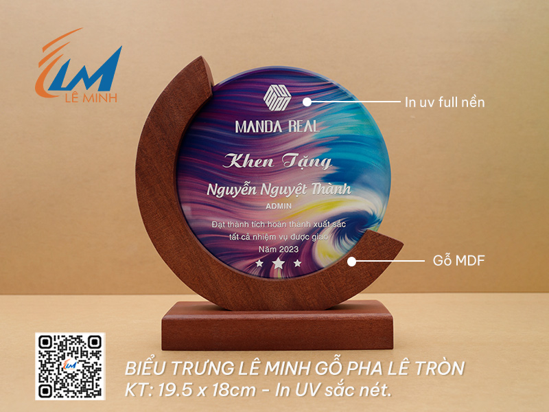 BIỂU TRƯNG GỖ PHA LÊ TRÒN 