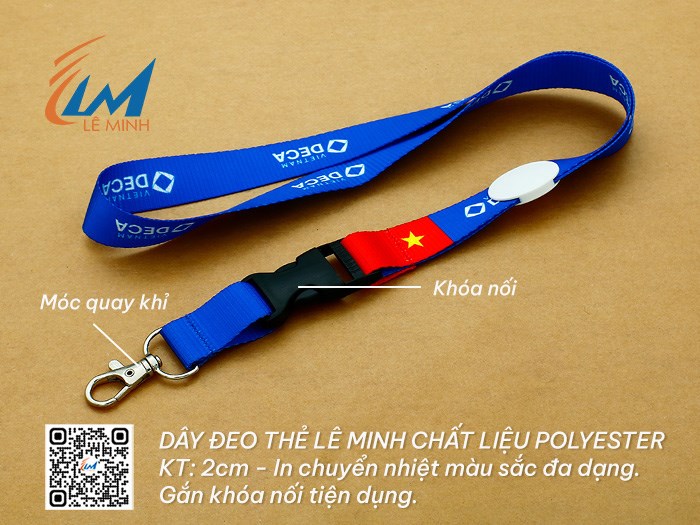 DÂY ĐEO THẺ NHÂN VIÊN CHẤT LIỆU POLYESTER