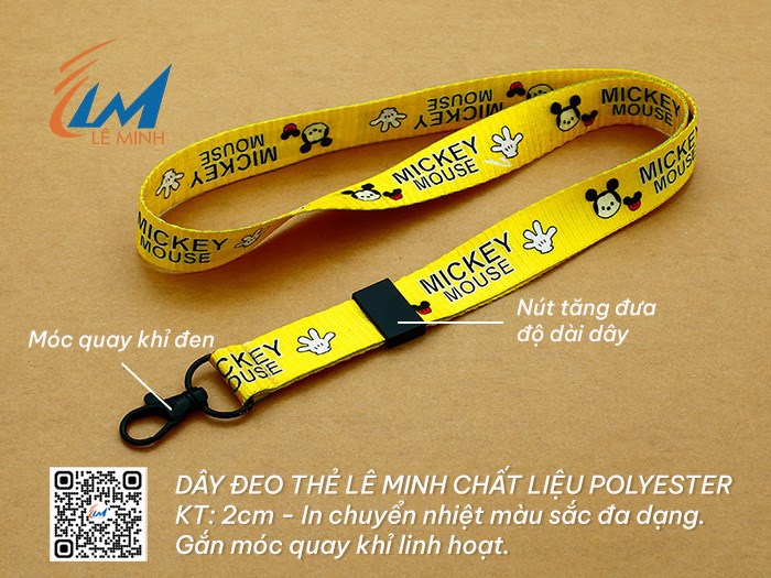DÂY ĐEO THẺ NHÂN VIÊN CHẤT LIỆU POLYESTER