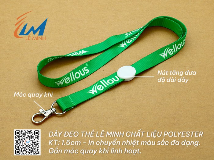 DÂY ĐEO THẺ NHÂN VIÊN CHẤT LIỆU POLYESTER
