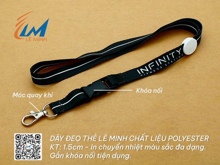 DÂY ĐEO THẺ NHÂN VIÊN CHẤT LIỆU POLYESTER