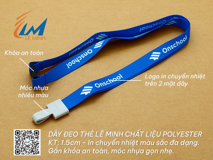 DÂY ĐEO THẺ NHÂN VIÊN CHẤT LIỆU POLYESTER
