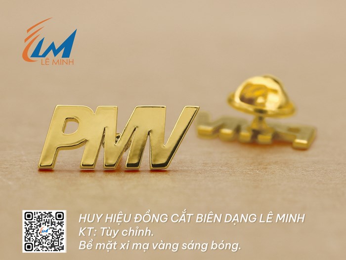 HUY HIỆU CẮT CHỮ LOGO MẠ VÀNG/BẠC