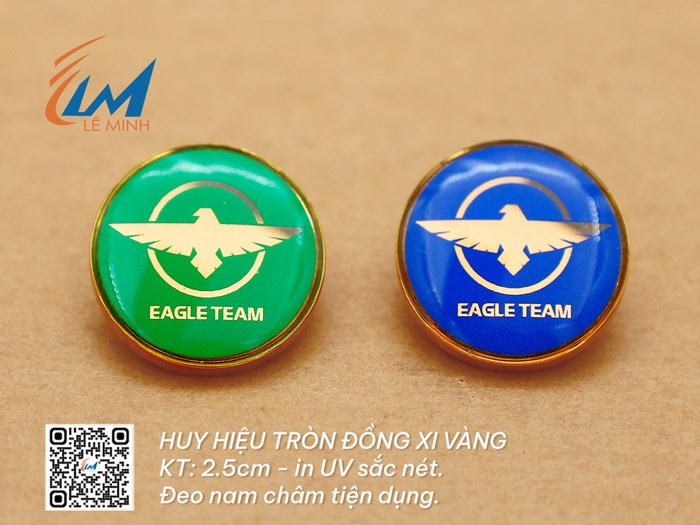 HUY HIỆU ĐỒNG DÀY XI VÀNG/BẠC IN THEO YÊU CẦU