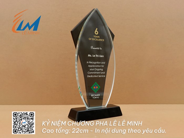 Kỷ niệm chương pha lê thủy tinh giá từ 220k - 375k