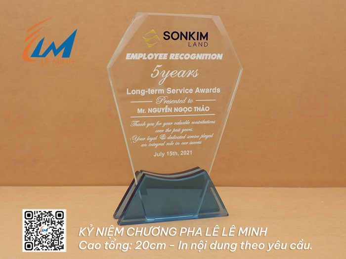 Mẫu kỷ niệm chương pha lê phổ biến giá từ 190k - 325k