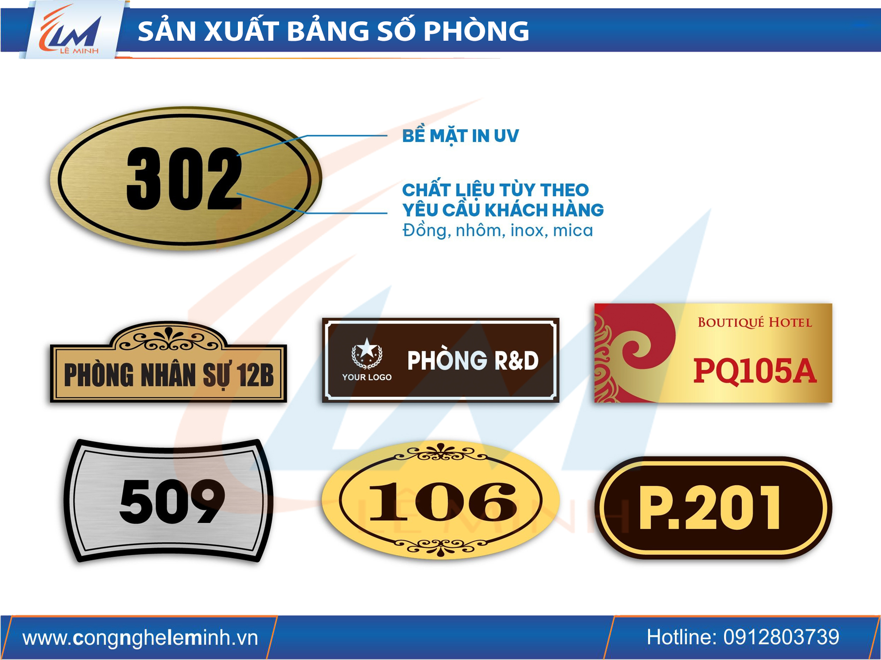 SẢN XUẤT BẢNG SỐ PHÒNG